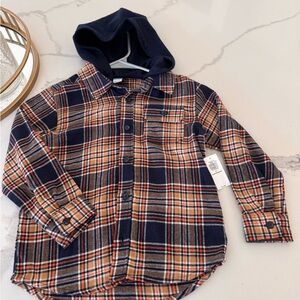 Bottom down Flannel w Hoodie - Boys Size 5T